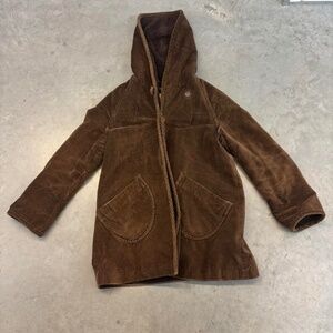 White Stag Brown Faux Fur jacket with hood with buttons